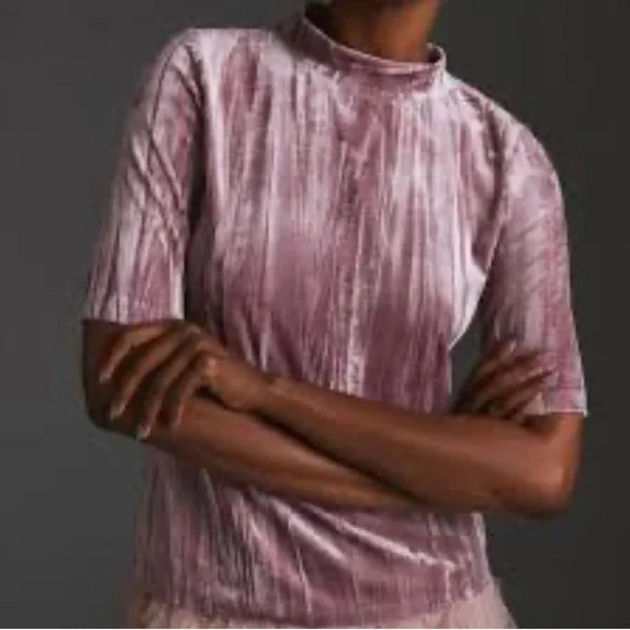 Anthropologie Pilcro Velveteen Mock Neck Pullover Top Size Medium - Picture 6 of 9